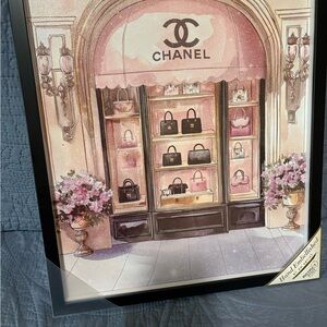 CHANEL Boutique Illustration with Black and Pink Accents